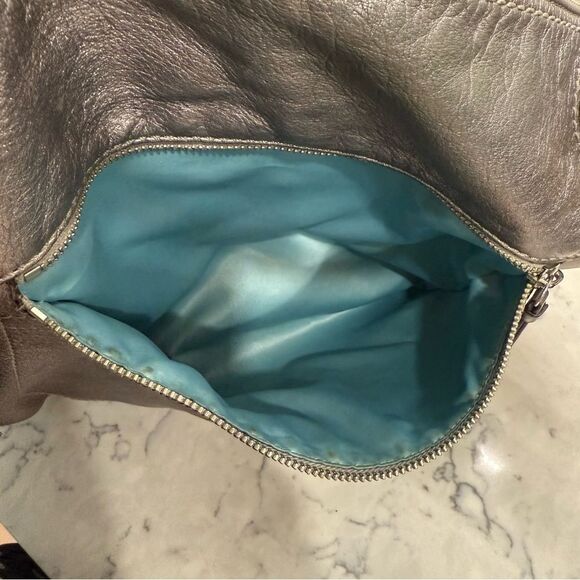 COACH POPPY LEATHER GLAM TOTE BAG ANTHRACITE vintage - Picture 8 of 16